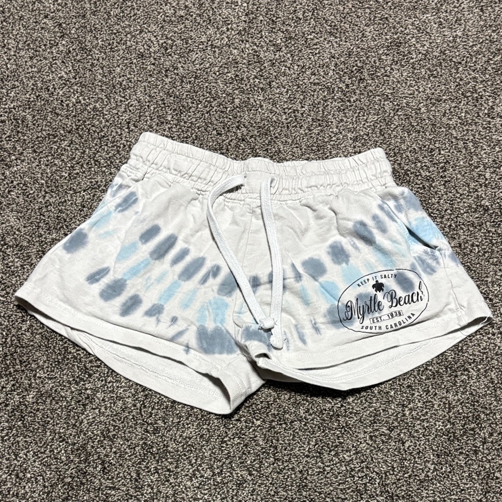 Myrtle Beach Kids Tie-Dye Shorts - Blue and White